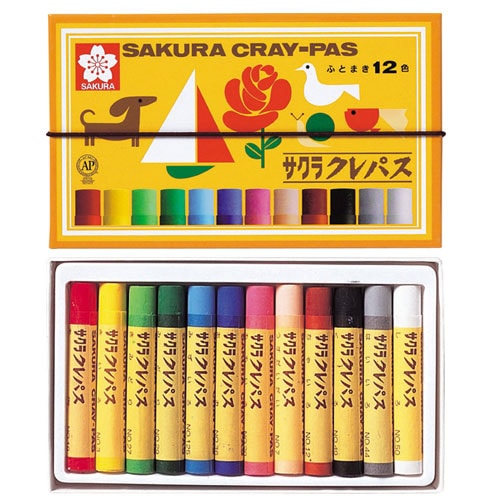 サクラクレパス クレパス太巻 12色（ゴムヒモ付） LP12R | 全商品