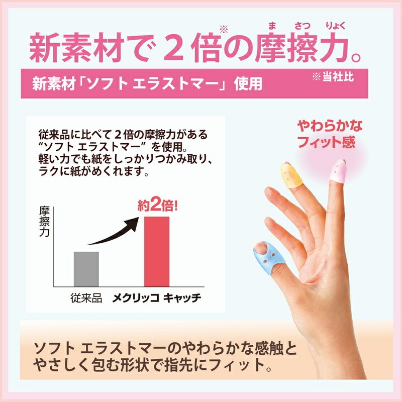 プラス PLUS 指サック リング型 メクリッコキャッチL ブルー KM-403CA 箱入り 20個 35-886