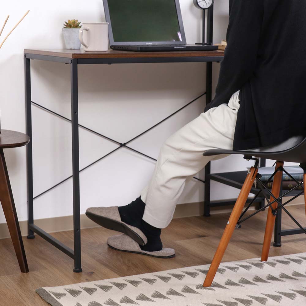 不二貿易 左右組み換えラック付きデスク ルカ ブラウン 73611 | 家具