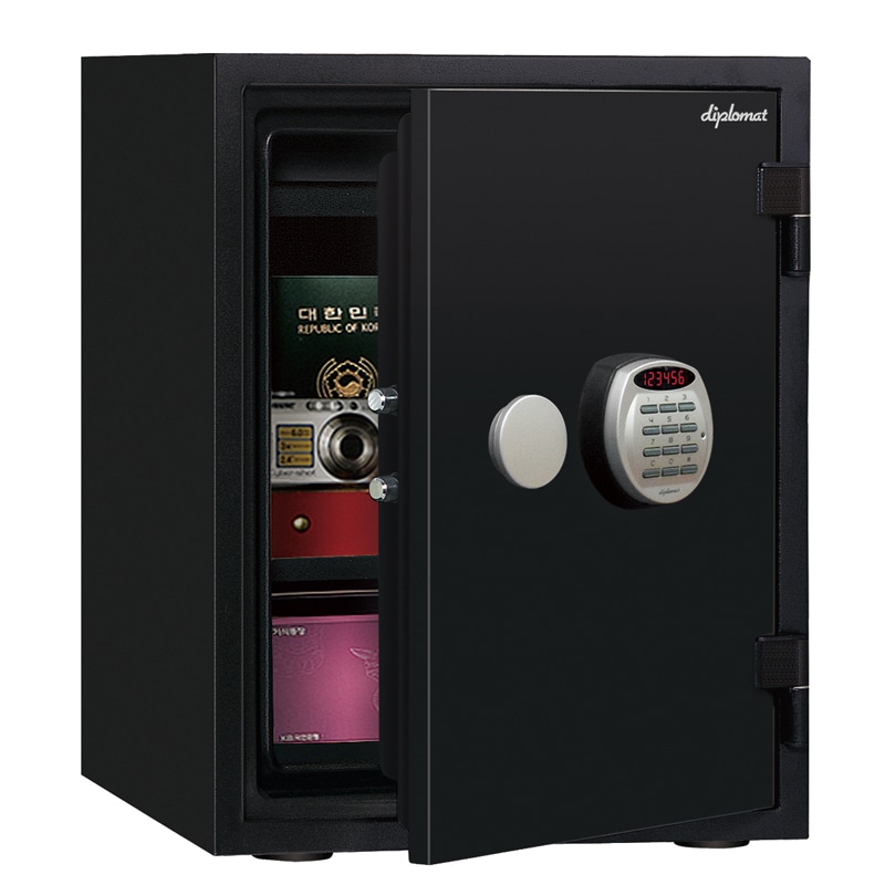 ディプロマット・ジャパン 耐火・耐水デザイン金庫 A530R3WRBLACK ブラック A4対応 HOME SAFE 家庭用耐火金庫 1時間耐火 容量36L