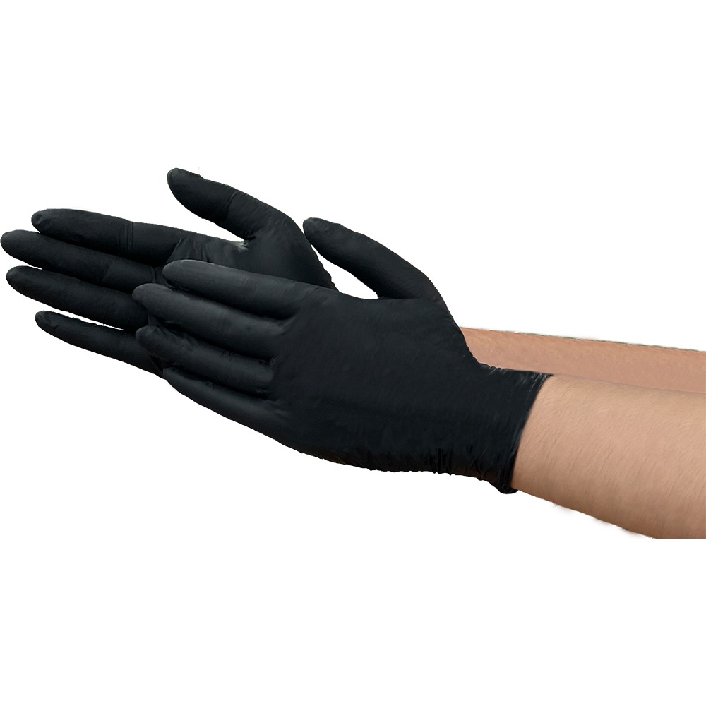尚美堂 Fuji スーパーニトリルグローブ M 粉無 黒 100枚 36772 食品
