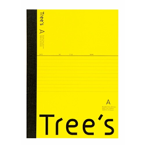 日本ノート スタンダードノート Tree's B5サイズ A罫30枚 5冊束　アソートパック UTR3A05