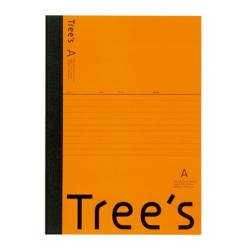 日本ノート スタンダードノート Tree's B5サイズ A罫30枚 5冊束　アソートパック UTR3A05