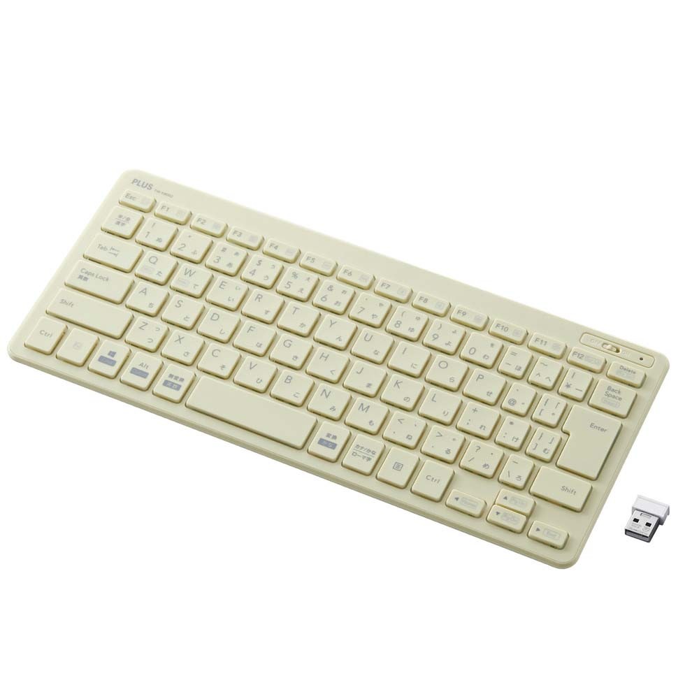 プラス PLUS 薄・ミニ ワイヤレスキーボード グリーン TW-KB002