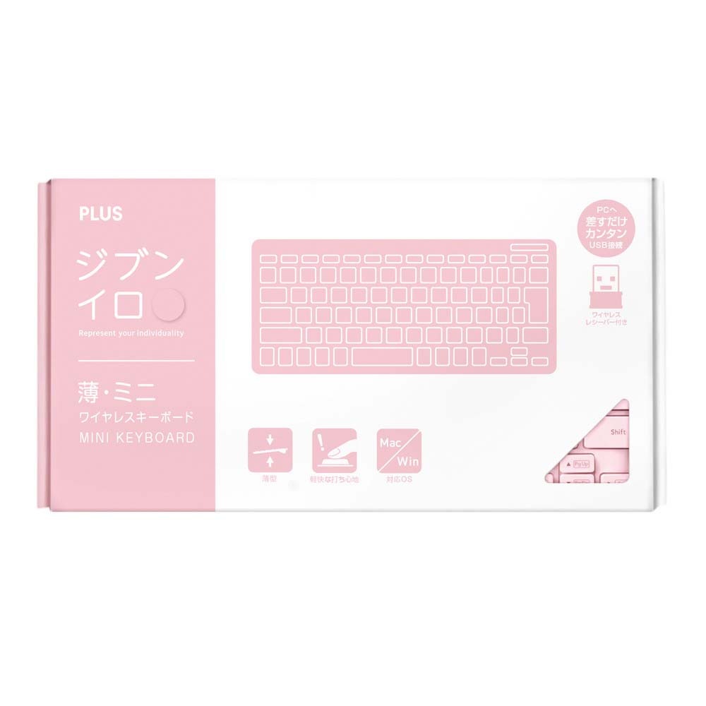 プラス PLUS 薄・ミニ ワイヤレスキーボード ピンク TW-KB002 | プラス