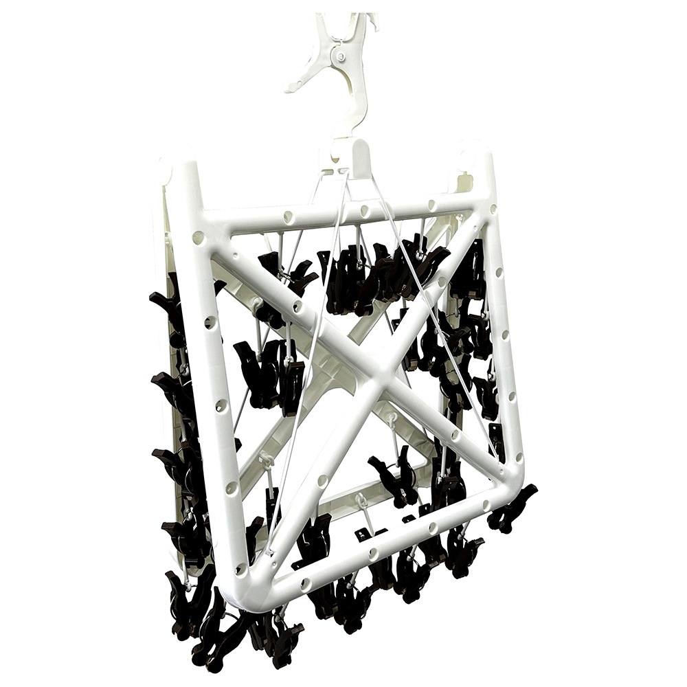 ヒラノトレーディング ローラー付き ワイヤー角型ハンガー 42ピンチ