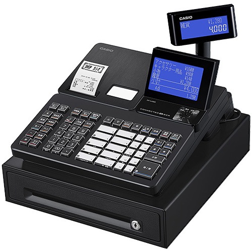 ＜CASIO＞カシオ レジスター SR-S4000-EX-20SBK ブラック Bluetooth搭載 インボイス対応 キャッシュレス決済