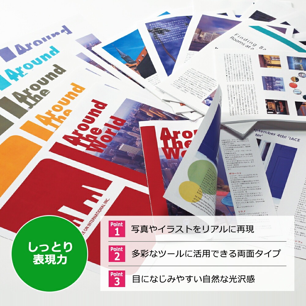 プラス(PLUS)カラーレーザー用紙 両面セミ光沢紙 中厚口 A3 100シート
