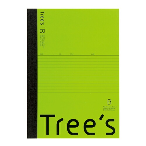 日本ノート スタンダードノート Tree's B5サイズ B罫30枚 5冊束　アソートパック UTR3B05 5冊束*2パック　計10冊