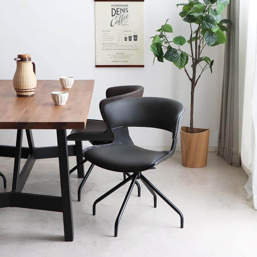 東馬 tohma TM ルシア ラウンドチェア ブラック 54676770