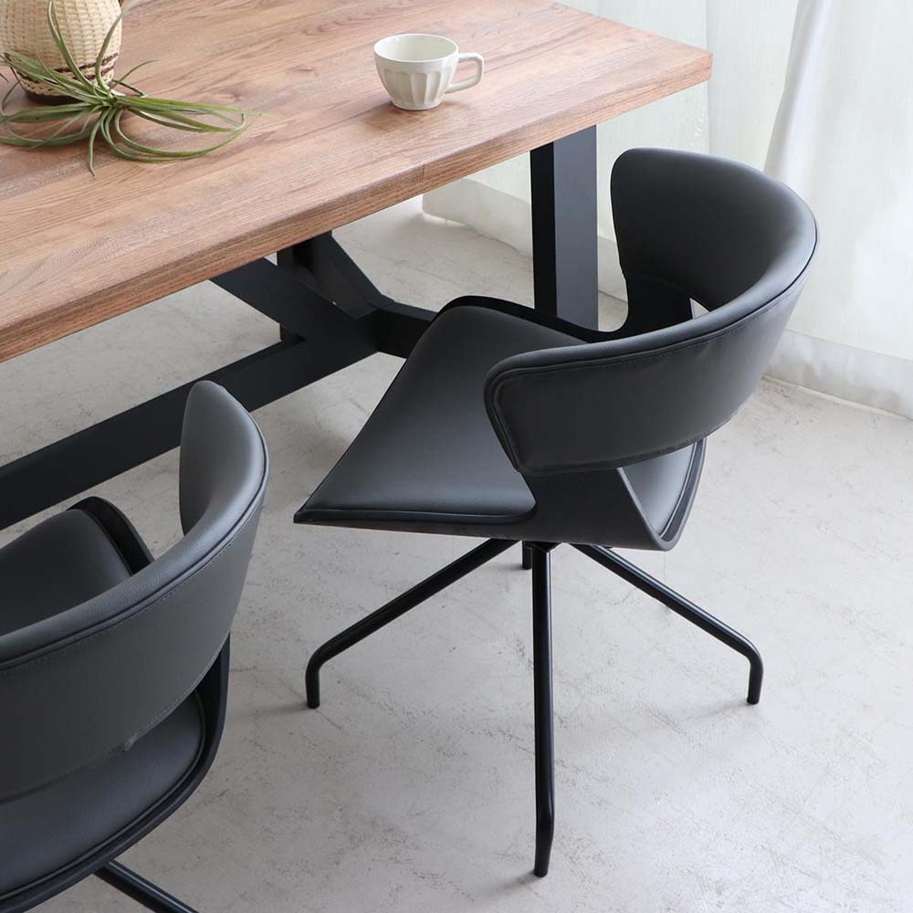 東馬 tohma TM ルシア ラウンドチェア ブラック 54676770