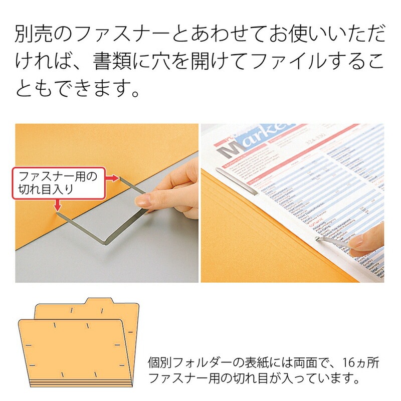 プラス(PLUS) 個別フォルダー カットフォルダー マチなし 4山 A4-E