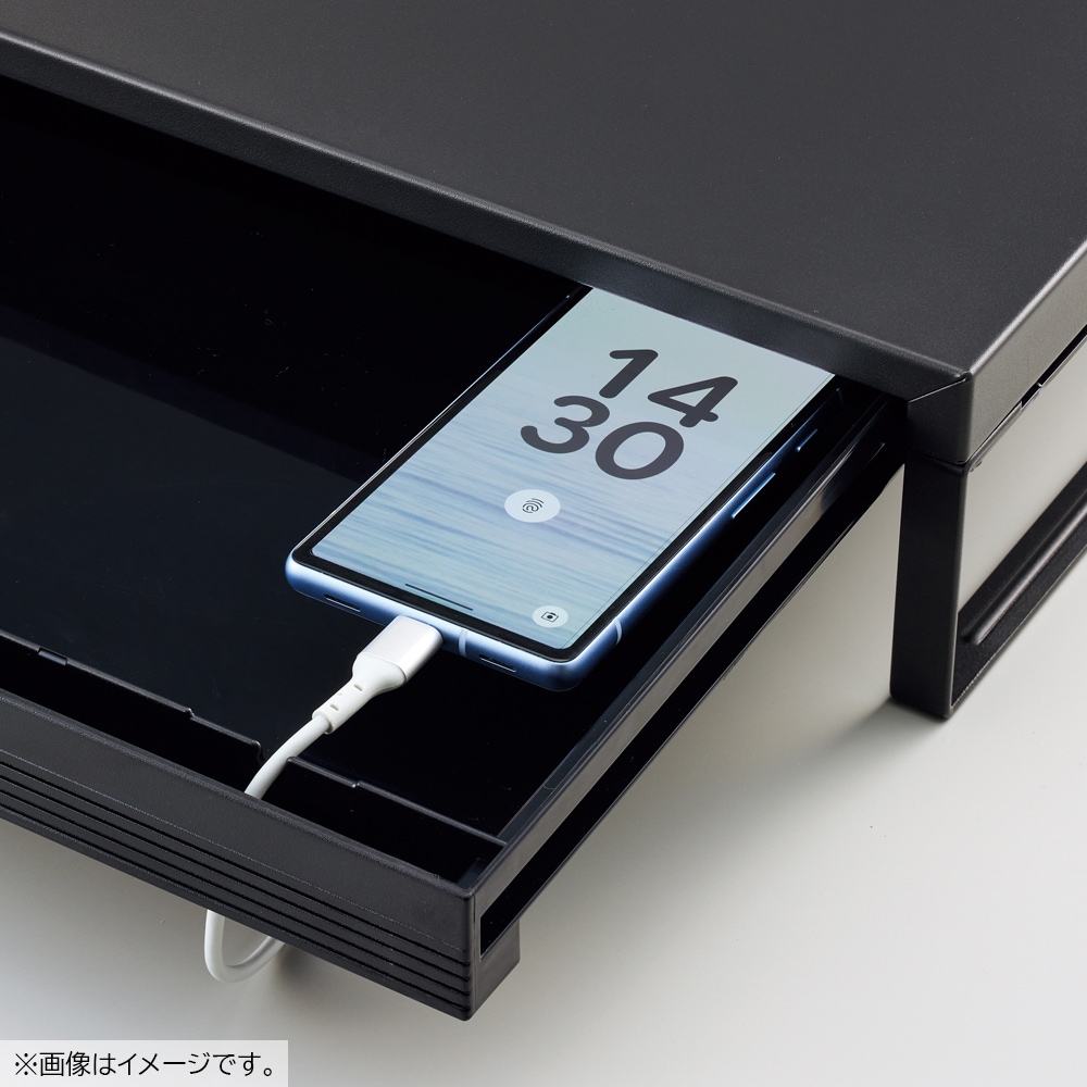 （まとめ）LIHITLAB 机上台390mmハイ A-7331-24 黒〔×2セット〕 まとめ） リヒトラブ 机上台 ハイタイプ W390×D250×H160mm 黒 A-7331