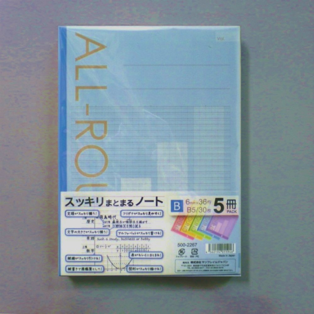 まるページ サンフレイムジャパン スッキリまとまるノート B罫 5色 500
