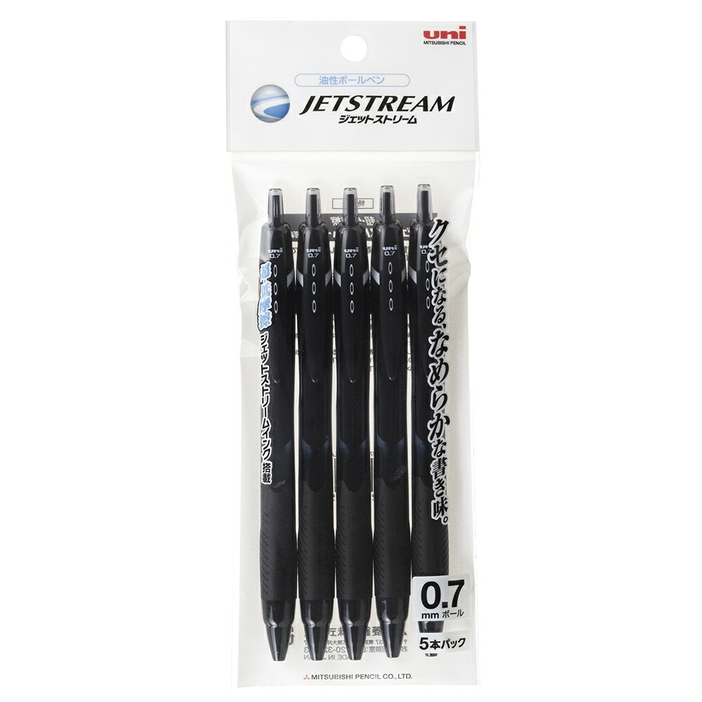 三菱鉛筆＞ ジェットストリームボールペン 中字0.7mm 5本パック