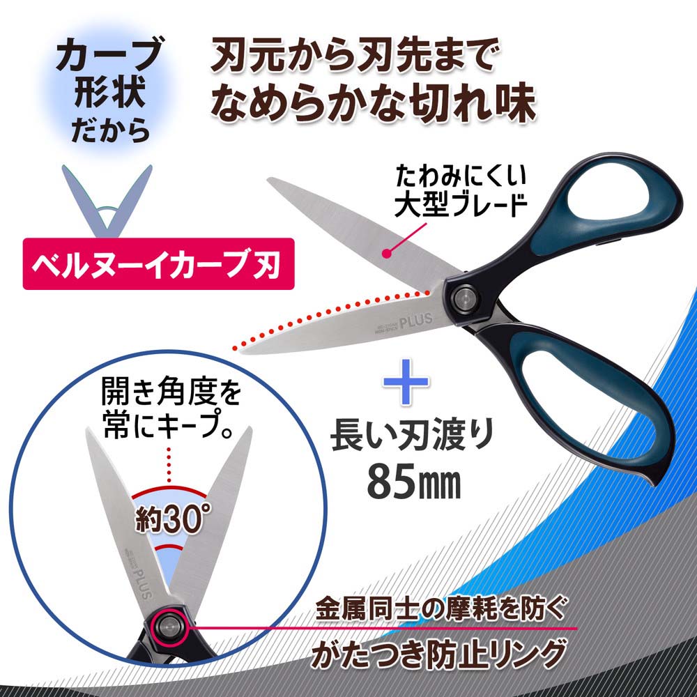 プラス PLUS ハサミ フィットカットカーブ 大型タイプ スタンダード