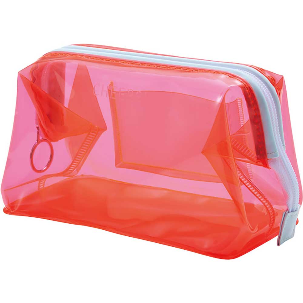 キングジム＜KING JIM＞ チアーズ ワイヤーポーチ アカ CH5540Tアカ ポーチ 収納ポーチ クリア文具 クリアカラーネオンカラーチアーズ