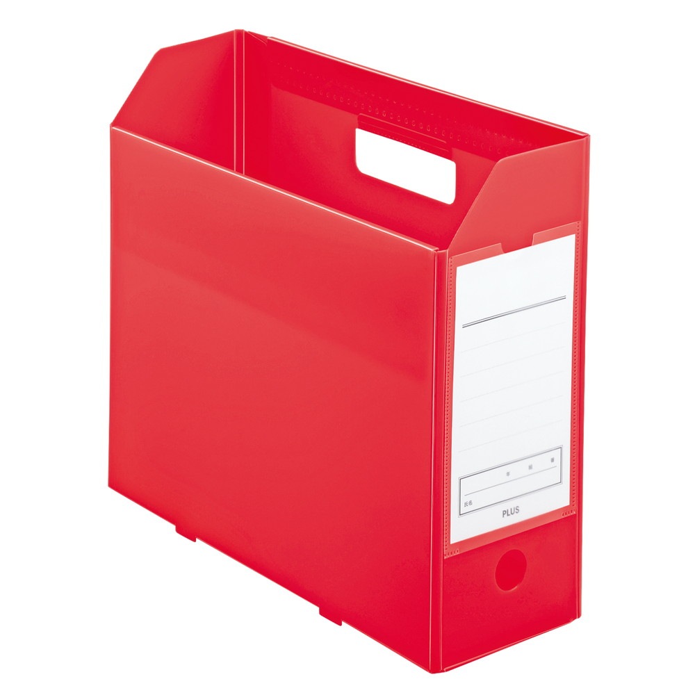 プラス PLUS 年組氏名スクール PPボックスファイル A4-E レッド FL