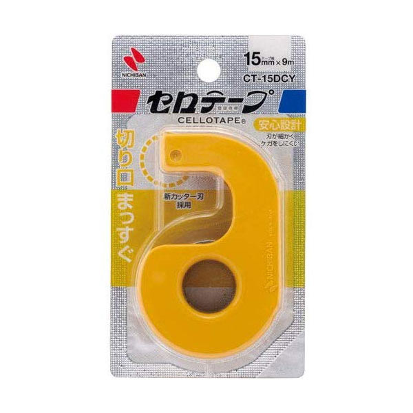 Nichiban ニチバン　セロテープ（R） 小巻カッター付 まっすぐ切れる　黄　CT-15DCY