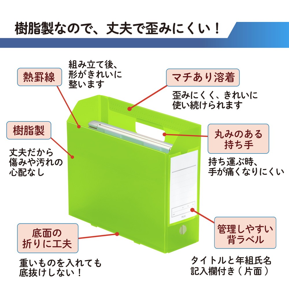 プラス PLUS 年組氏名スクール PPボックスファイル A4-E