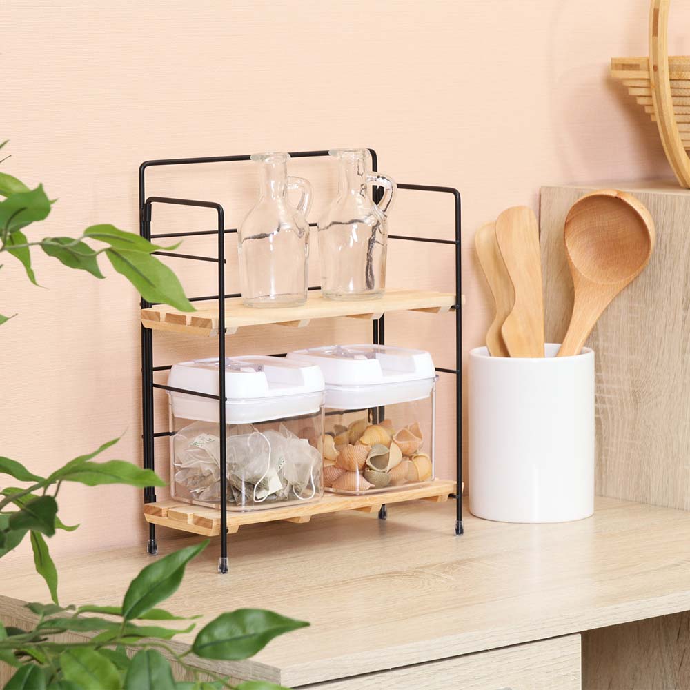 mocoly]【折りたたみキッチンラック】多層収納ラック 伸縮式150kg耐