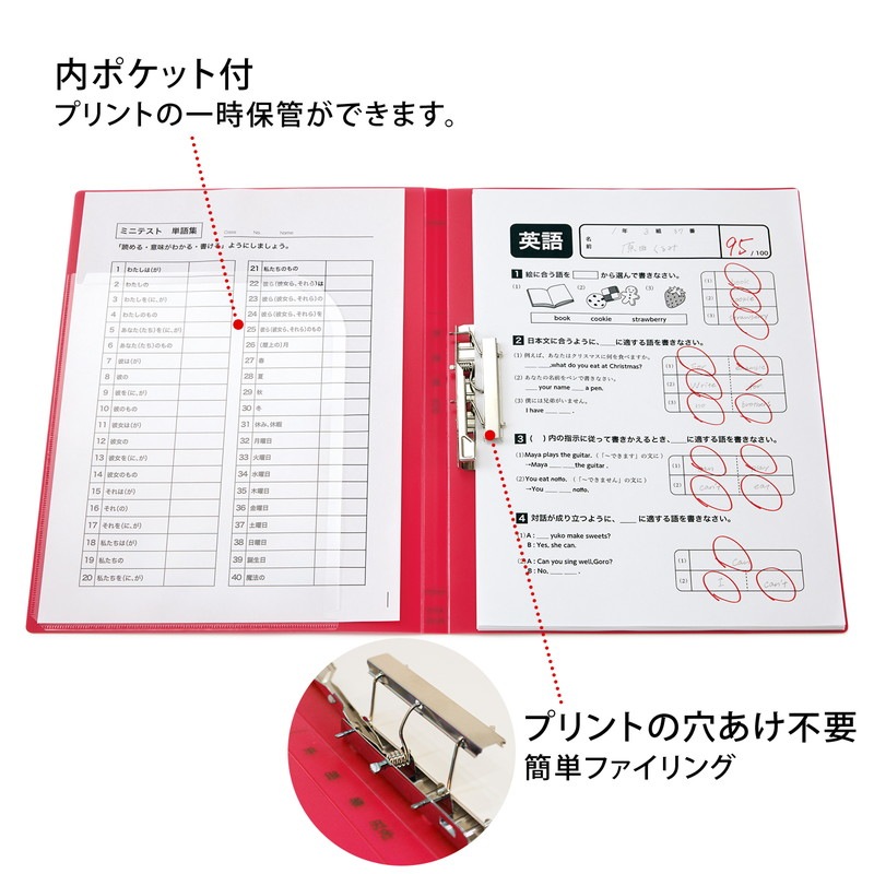 プラス(PLUS) 年組氏名 スクール パンチレスファイル A4 Z式 FL-194SF