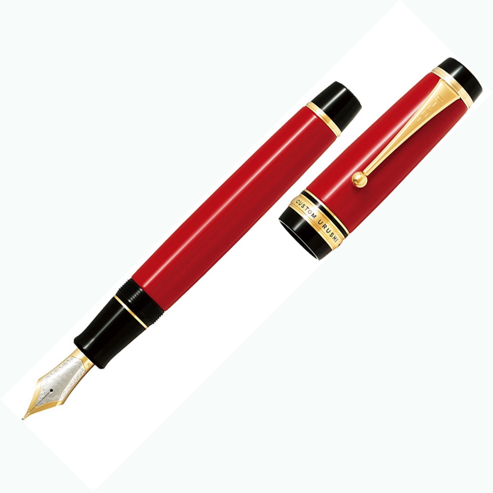 パイロット PILOT 万年筆 カスタム URUSHI 朱 中細字 ギフトケース付き