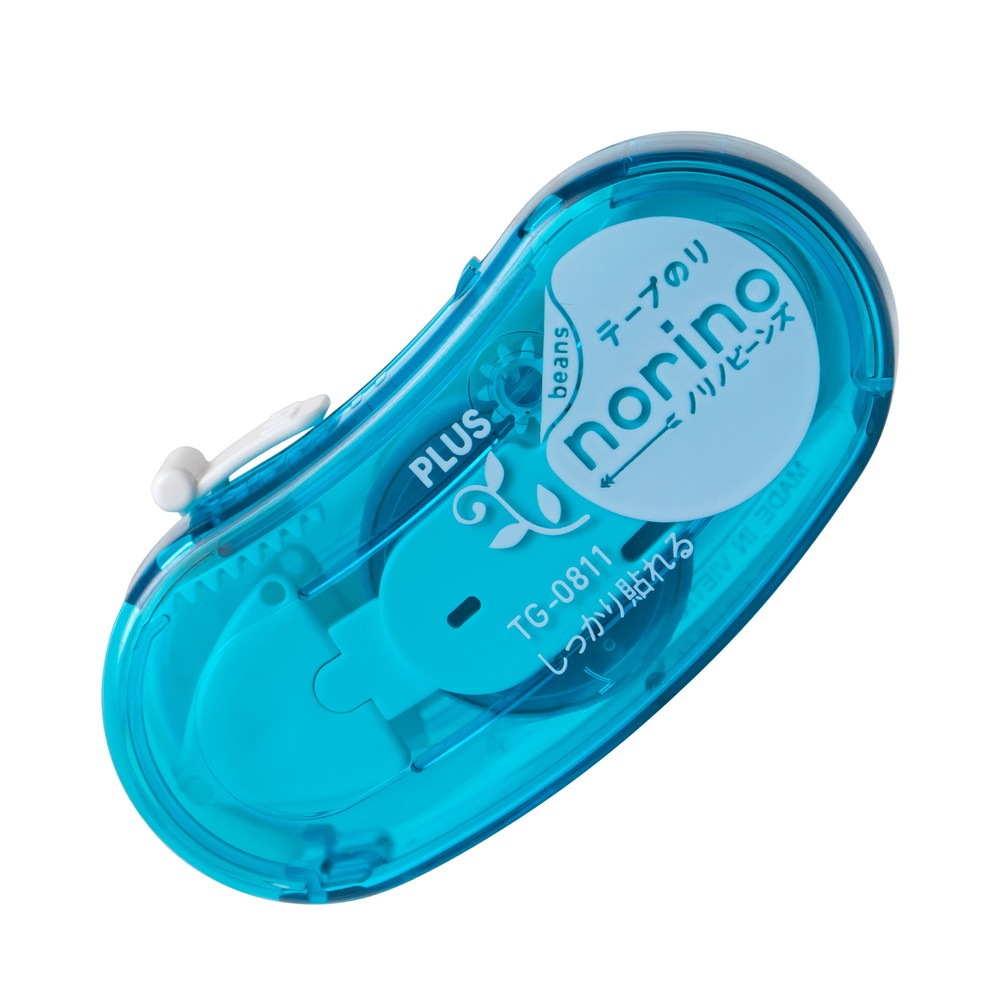 プラス PLUS テープのり ノリノビーンズ しっかり貼れる クリアブルー