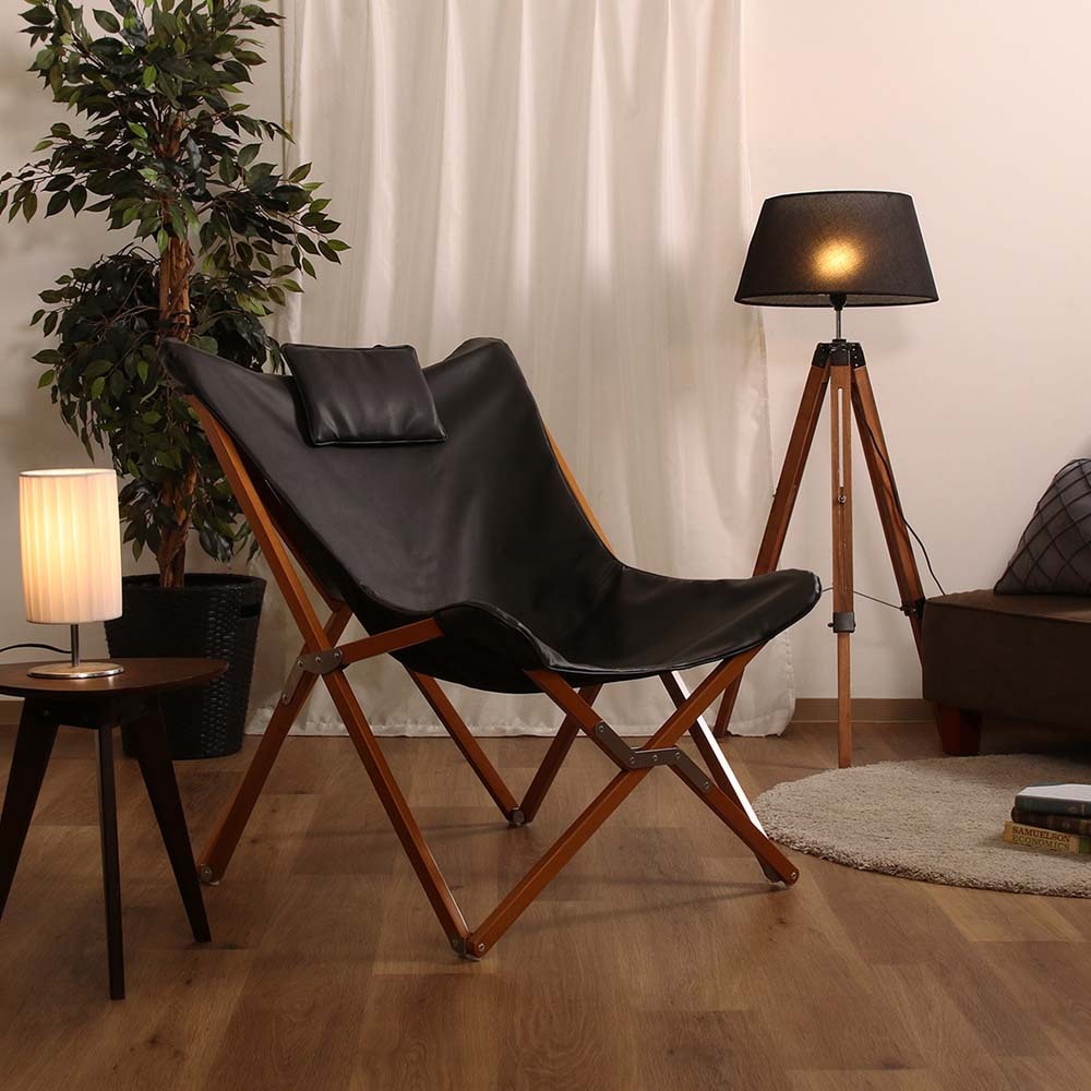 不二貿易 ラウンジチェア フロート ブラック 38532 | 家具・オフィス