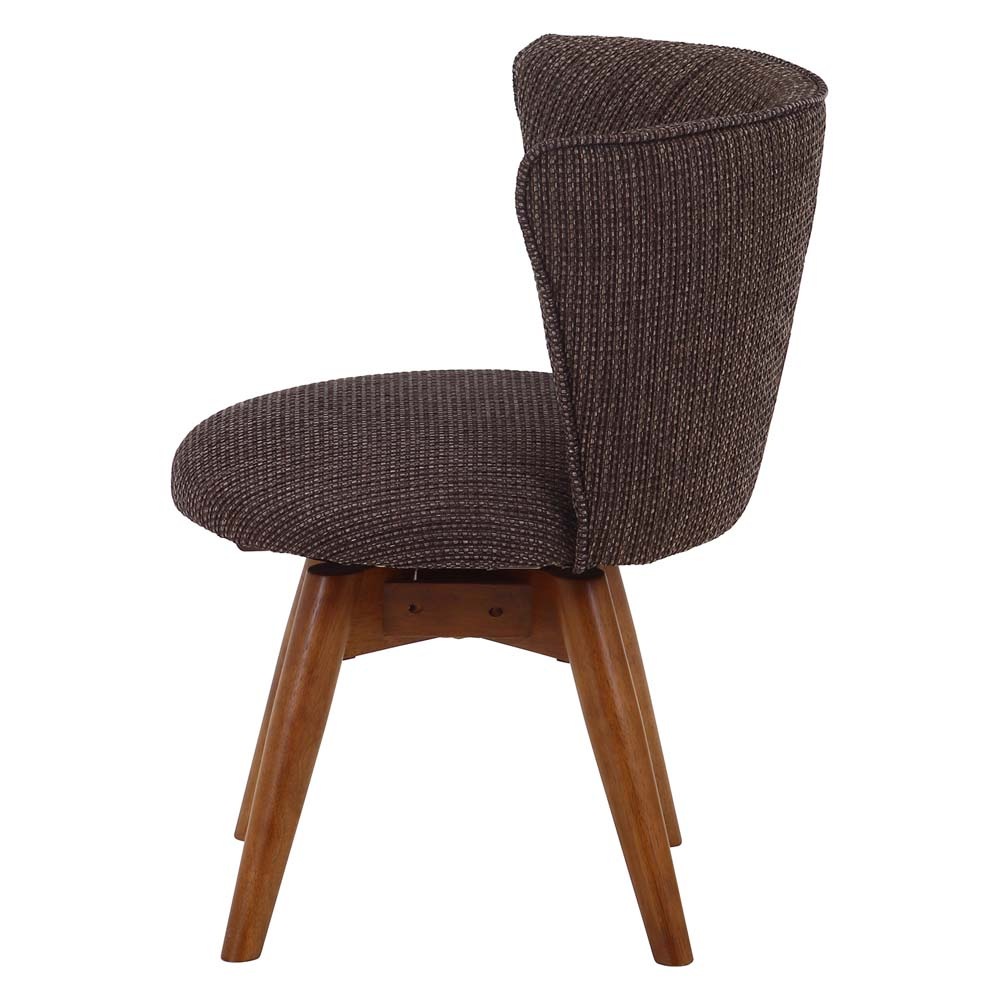 不二貿易 回転式 ダイニングチェア クラム ファブリック ブラウン