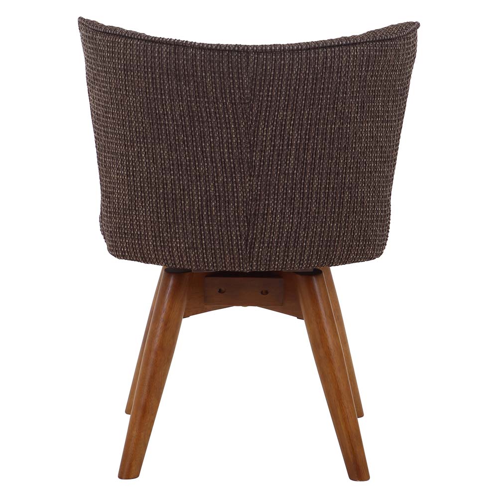 不二貿易 回転式 ダイニングチェア クラム ファブリック ブラウン