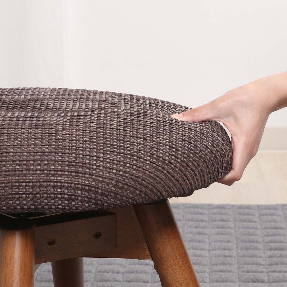 不二貿易 回転式 ダイニングチェア クラム ファブリック ブラウン