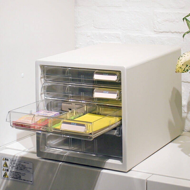 プラス(PLUS)レターケース A4判縦型 LC-Aタイプ 浅型3段・深型1段 ホワイト LC-113A 16-088