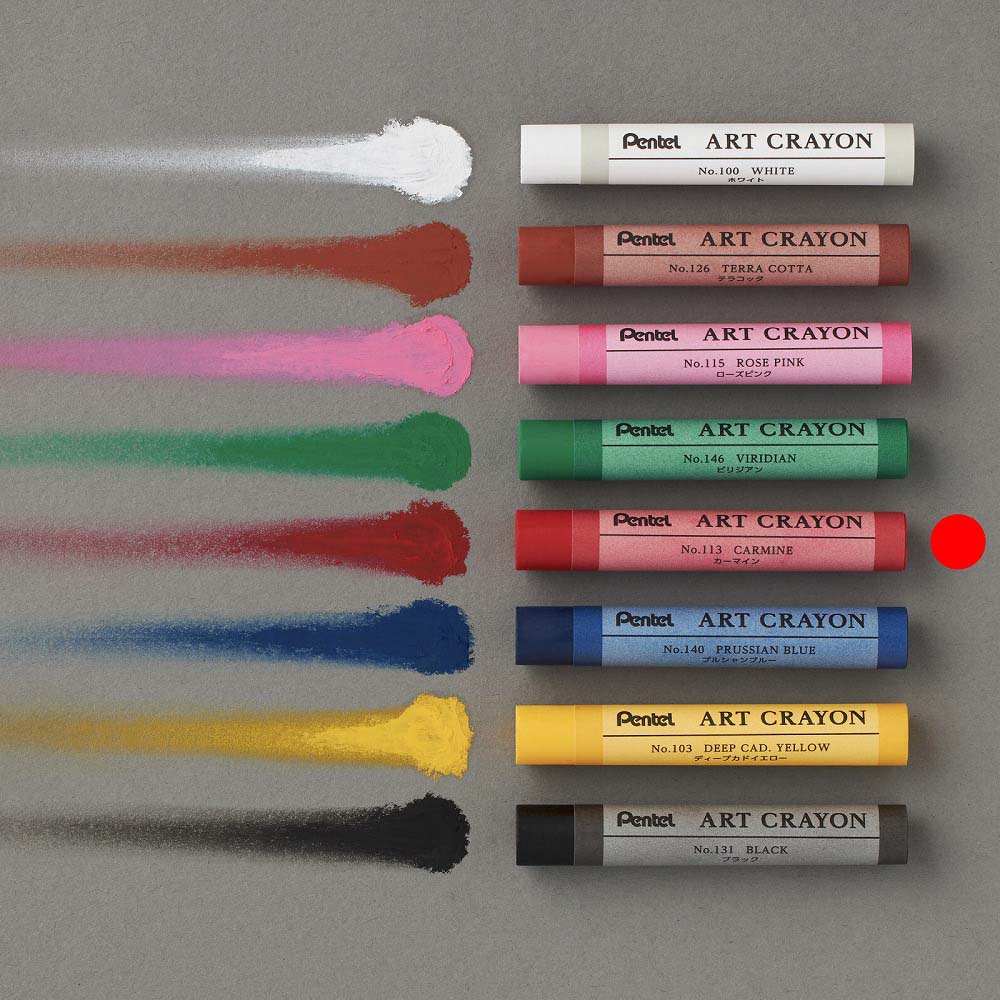 ぺんてる Pentel アートクレヨン 単色 カーマイン 10本セット PTACT113