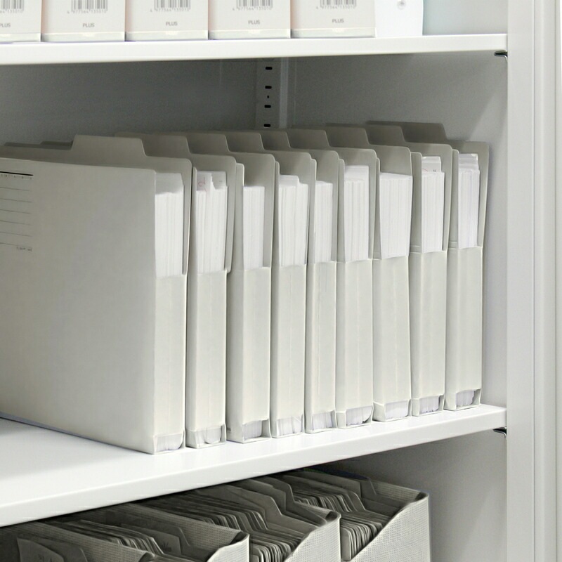 プラス(PLUS) 持ち出しフォルダー 古紙パルプ95％再生紙 A4-E グレー