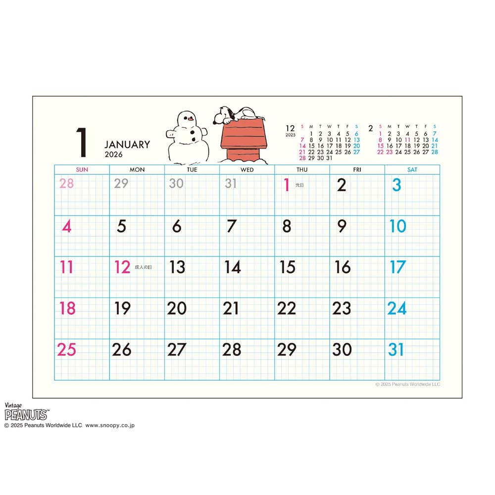 アートプリントジャパン 26年 カレンダー PEANUTS 卓上 エコ 1000136863 9月はじまり