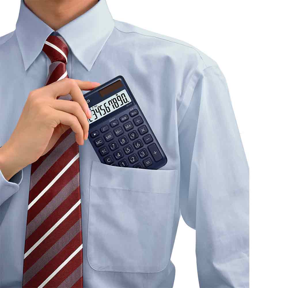 ＜CASIO＞カシオ 大判手帳サイズ電卓10桁 NS-S10-BK-N