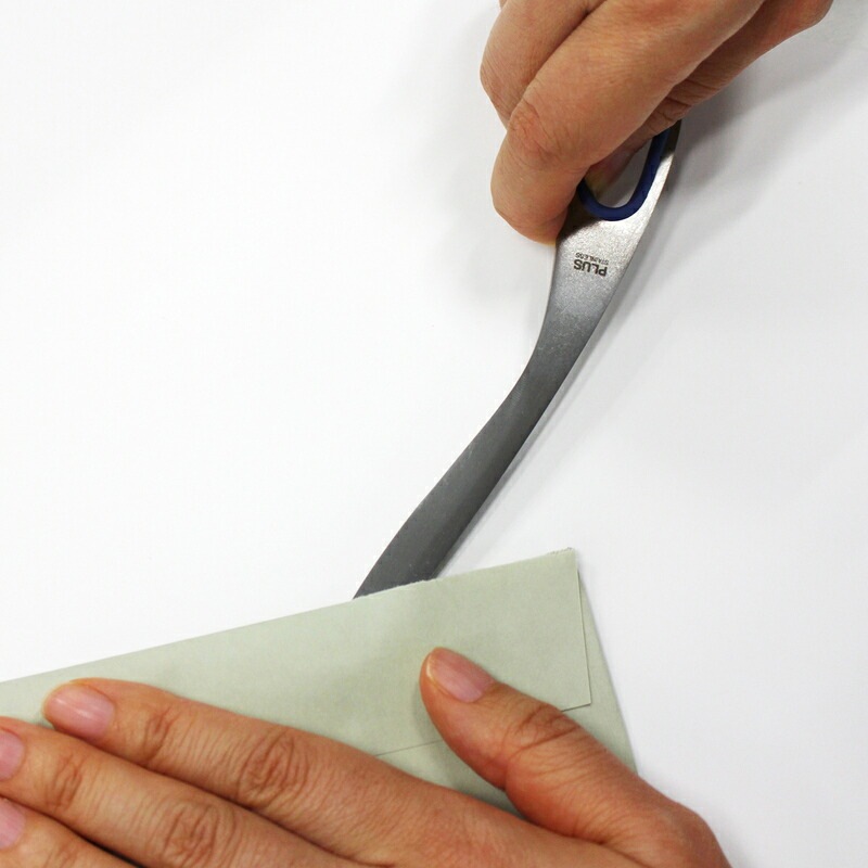 プラス PLUS ペーパーナイフ ステンレス ブルー S型 34-777 paper