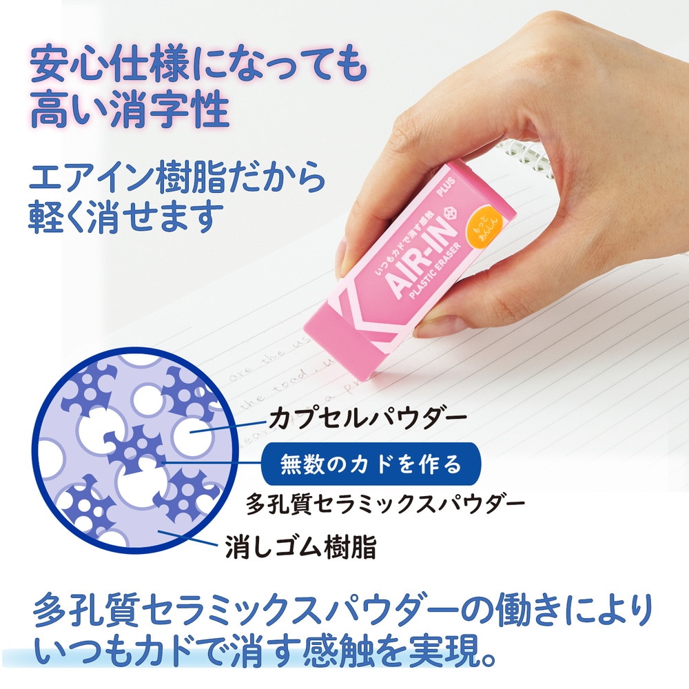 プラス PLUS プラスチック消しゴム AIR-IN エアインネオンカラー プラス PLUS プラスチック消しゴム AIR-IN エアインネオンカラー