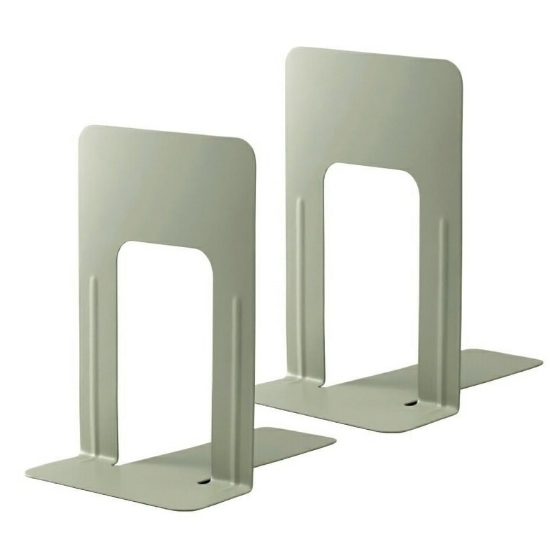 プラス(PLUS)ブックエンド 本立 Lサイズ エルグレー BS-201　36-330