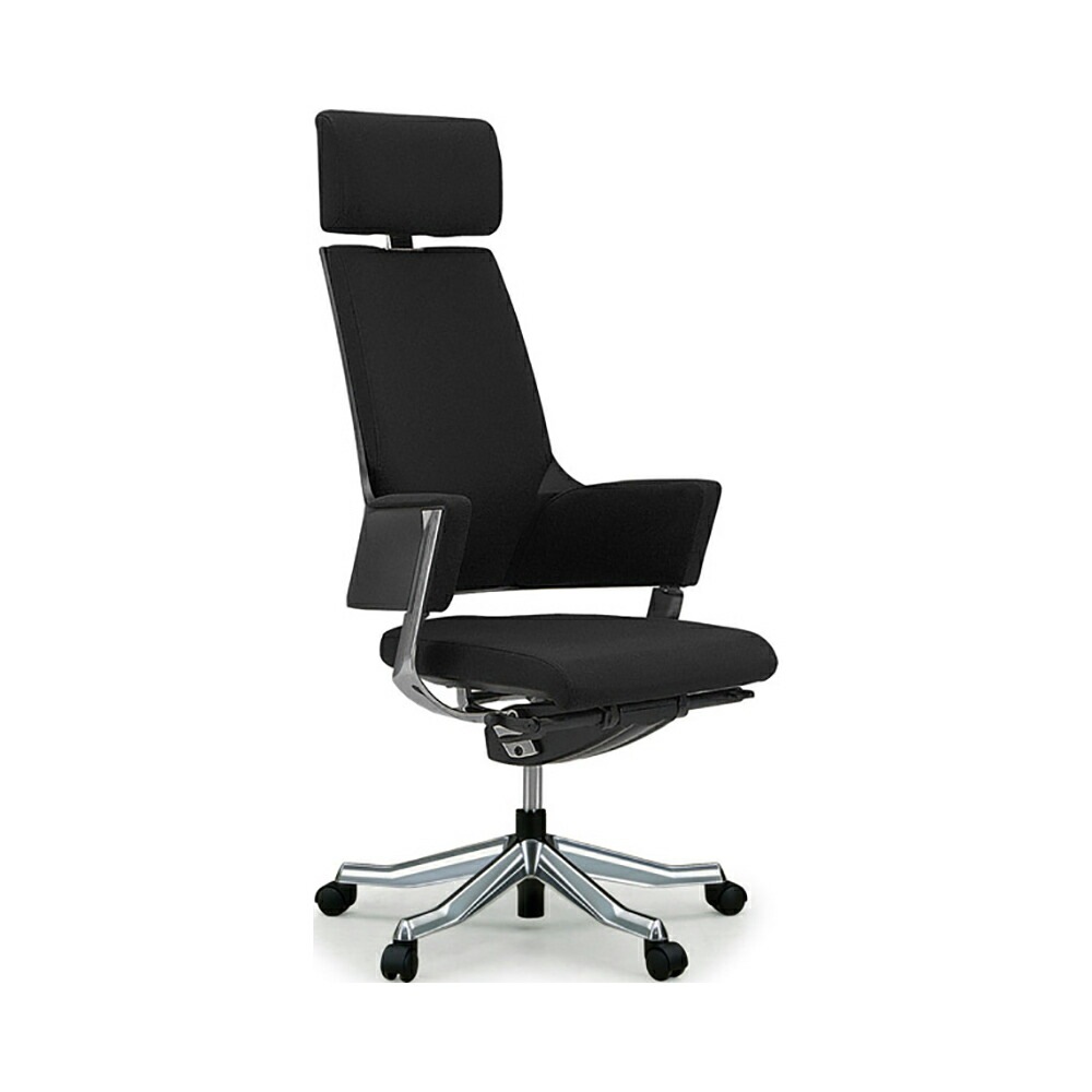 関家具 タスクチェア デルフィ ファブリック張地 ハイタイプ ブラック  137101