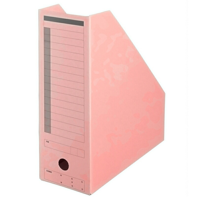 プラス(PLUS) ボックスファイル 古紙パルプ95％再生紙 A4-S ピンク FL