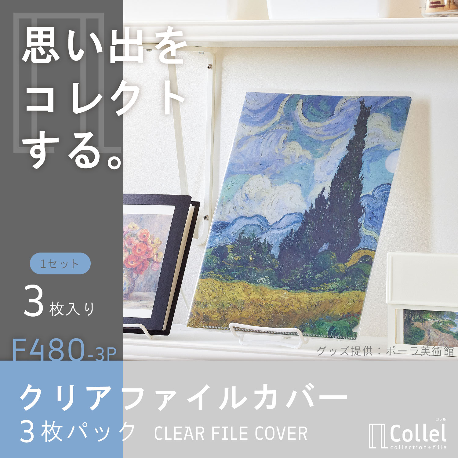 リヒトラブ Colell クリアファイルカバー A4 3枚パック F-480-3P-0