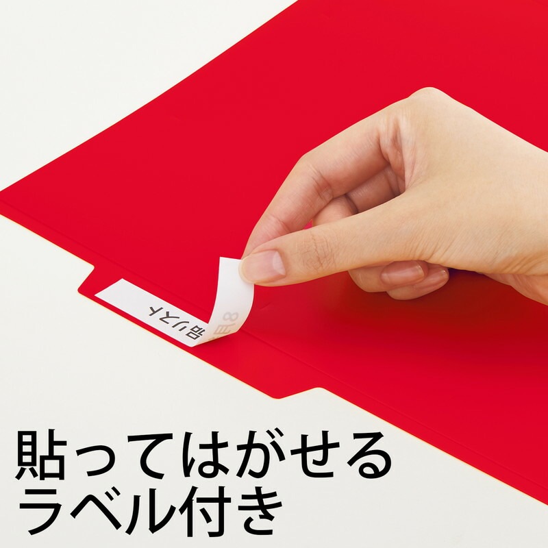 プラス(PLUS) ファイル PP個別フォルダー + A4 レッド 5枚パック FL