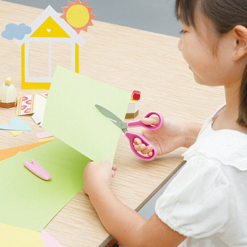 プラス(PLUS) はさみ フィットカットカーブ ジュニア フッ素コート グリーン SC-145MF 34-672