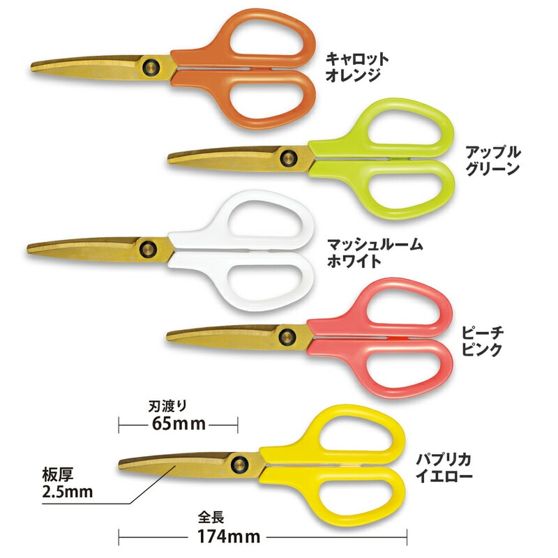 プラス(PLUS) はさみ フィットカットカーブ 洗える チタン パプリカ