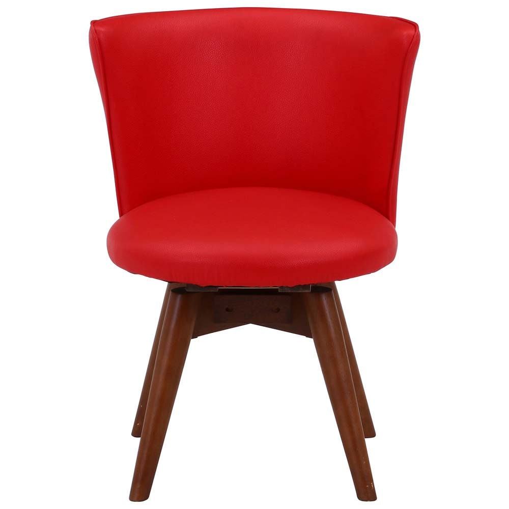 不二貿易 回転式 ダイニングチェア クラム PVC レッド 88936 | 家具