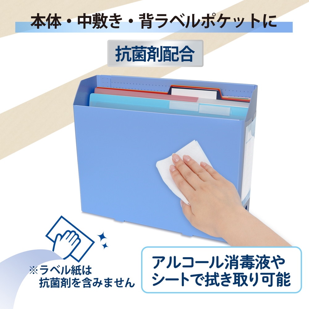 プラス PLUS 抗菌 PPボックス ファイル A4-E ブルー 76525 | プラス