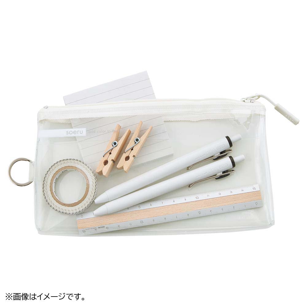 リヒトラブ LIHITLAB SOERU クリヤーペンケース ピーチピンク A8100-12