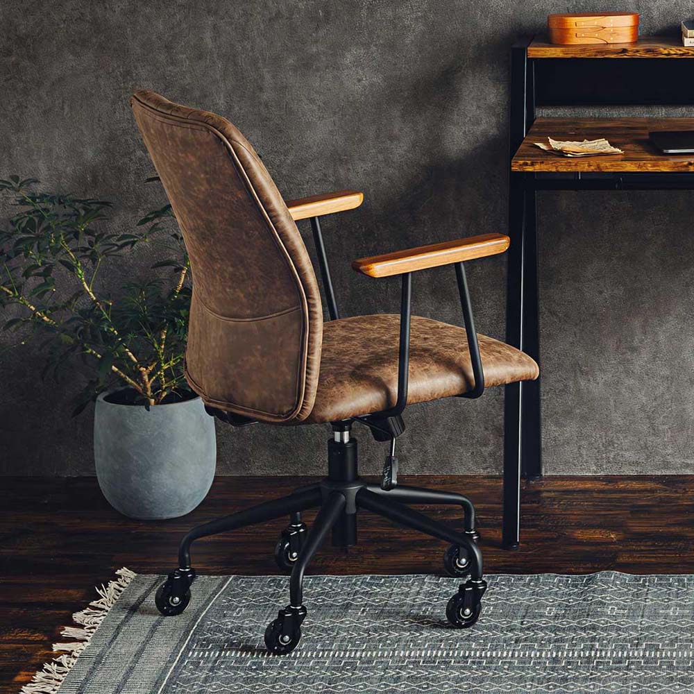 東馬 tohma TMレトラ デスクチェア ブラウン 54684830 | 家具